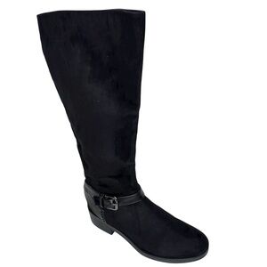 Classic Zara Trafaluc Women's Knee High Boots Black Faux Suede Boots 10 US  42EU